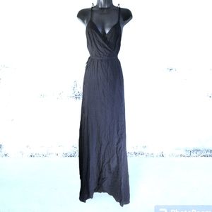 Young Fabulous & Broke Dress *Wrap maxi-dress* formal black attire soft & flowy